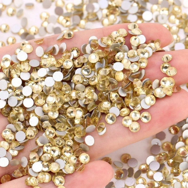 Topaz Jonquil 1440pcs SS10-SS20 Non Hotfix Glass Rhinestones Loose Rhinestone for Nail Art Decorations Crafting DIY