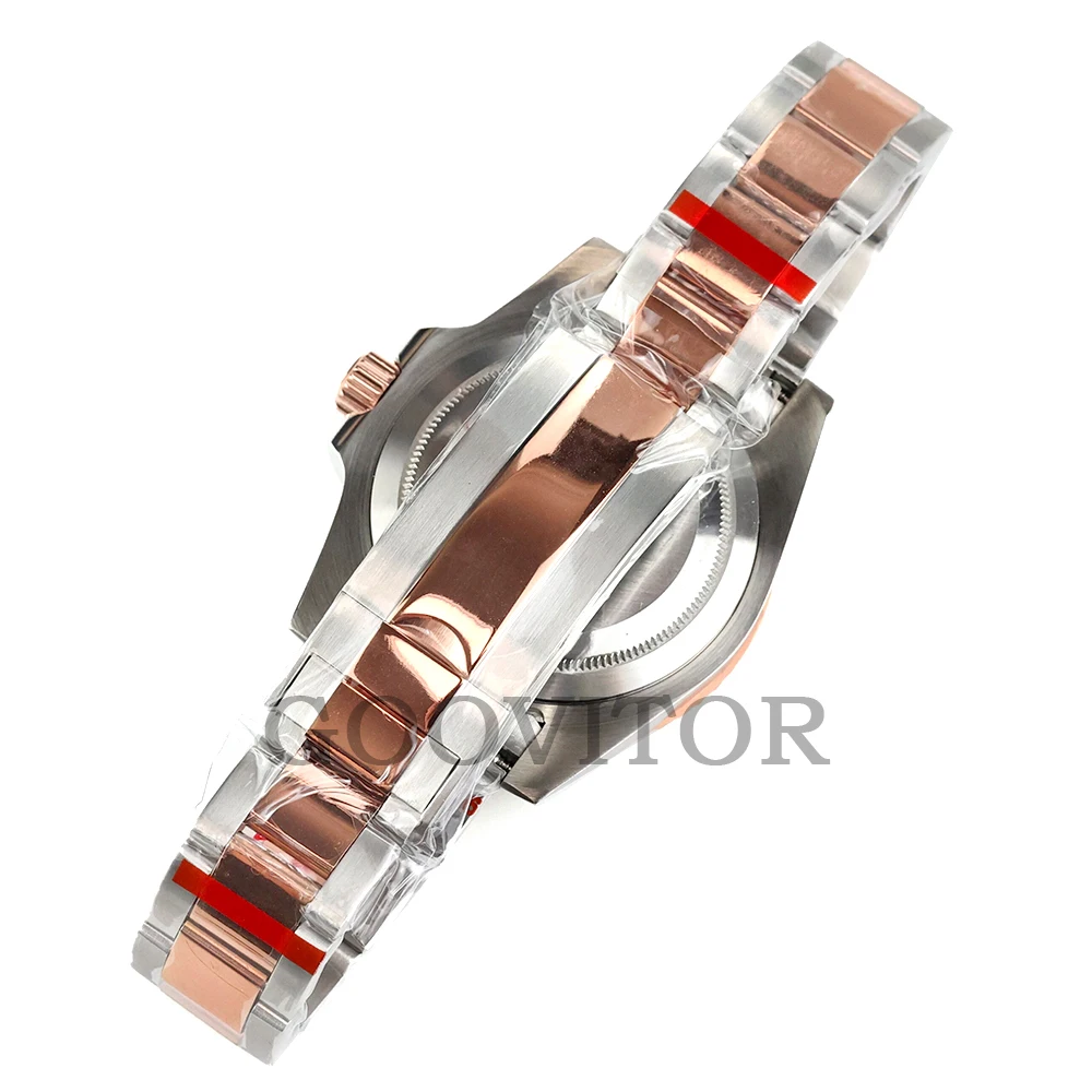40mm Watch Case For Yacht-Master GMT NH34 NH35 NH36 Movement 28.5mm Dial Rose Gold Silver Submariner Case Polish Oyster Strap