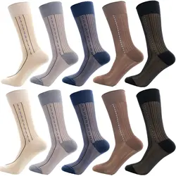 5 Pairs Men's Business Formal Sock Translucent Mid-calf Socks Male Sheer Stockings Dress Tube Socks Ultra Thin Summer Socks