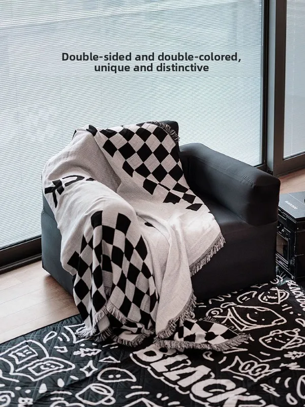 

Blackdog Outdoor Camping Woven Blanket Travel Blanket Air Conditioning Blanket Comfortable Office