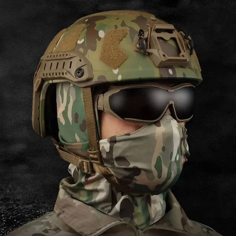 Tactical Silicone Mask Cycling Sunscreen Windproof Headgear Hunting Balaclava Head Hood Silicone Half Face Windproof Headgear