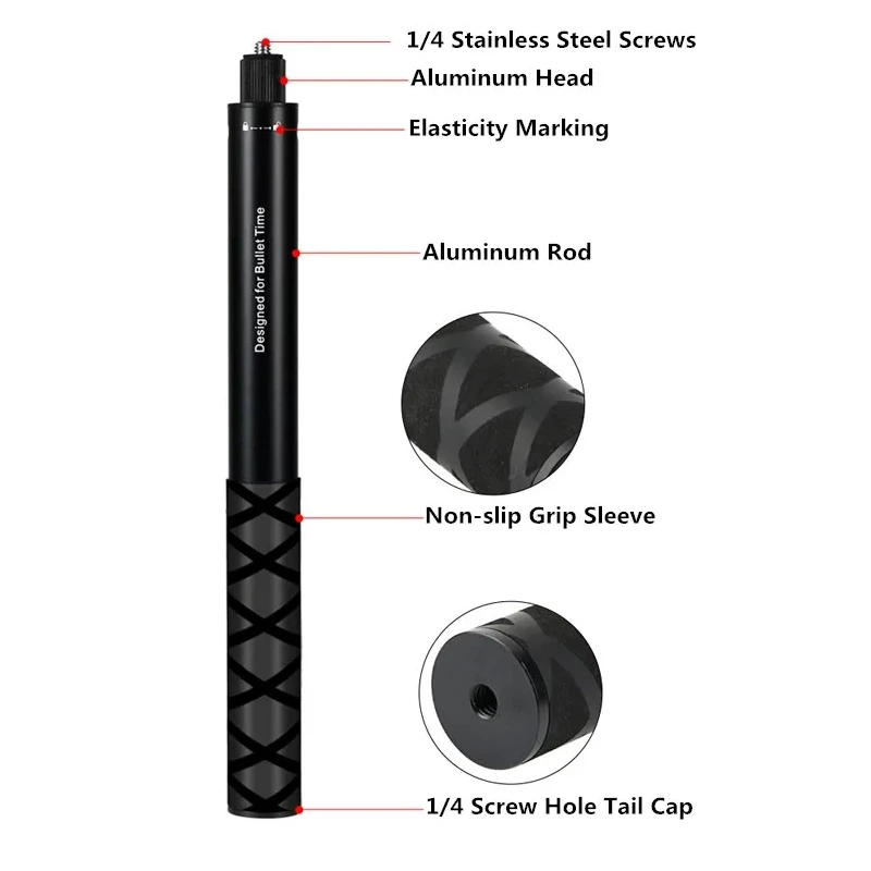 Unsichtbare Extended Edition Selfie Stick Skalierbare Einbeinstativ für Insta360 X2 X3 X4 Zubehör Für GoPro 12 11 10 9 8 Stick Stativ – Detail 5
