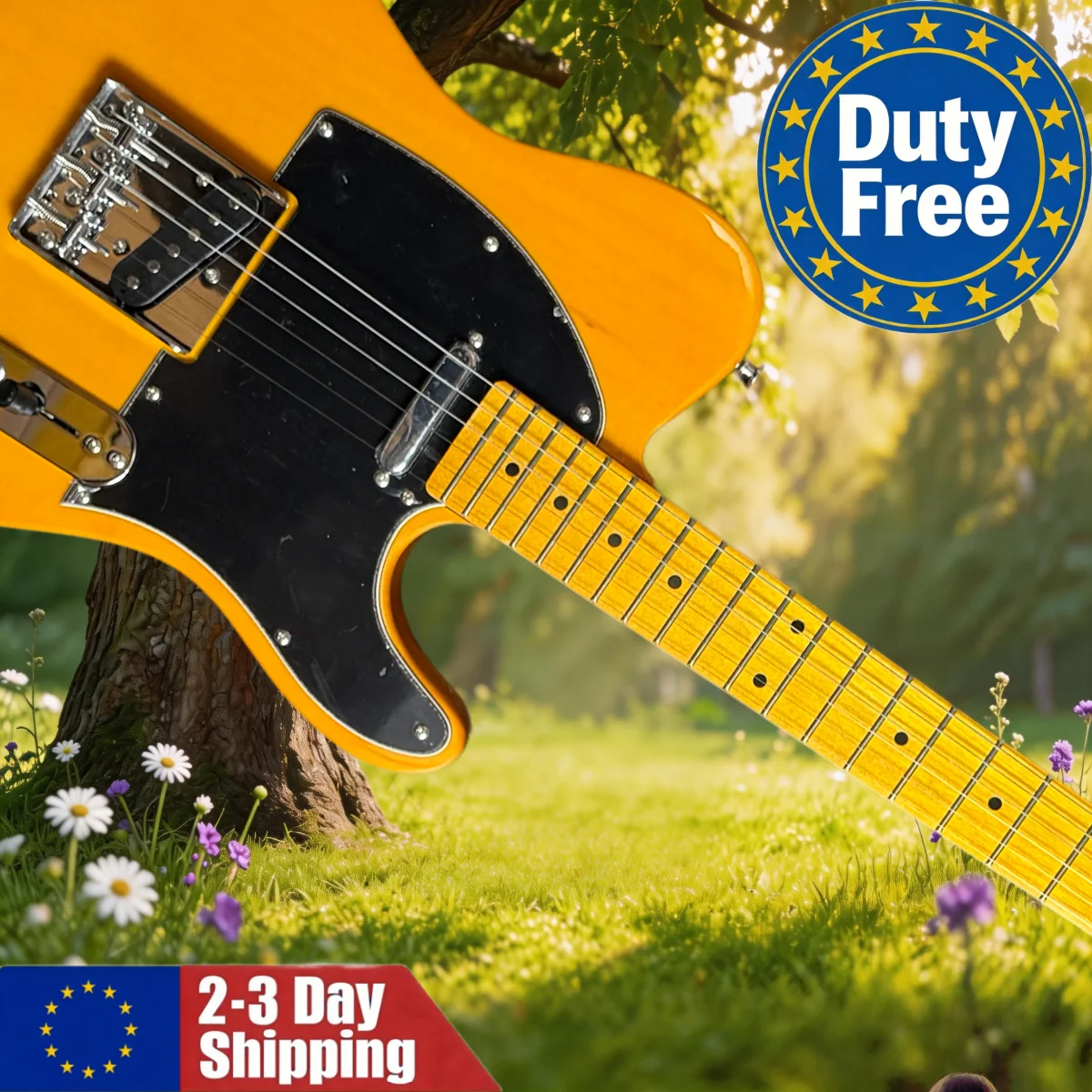 Pickup S Gialli per Chitarra con Manico in Acero e Ponte Fisso, Disponibili nel Magazzino Tedesco, Adatti a Diverse Situazioni e Performance