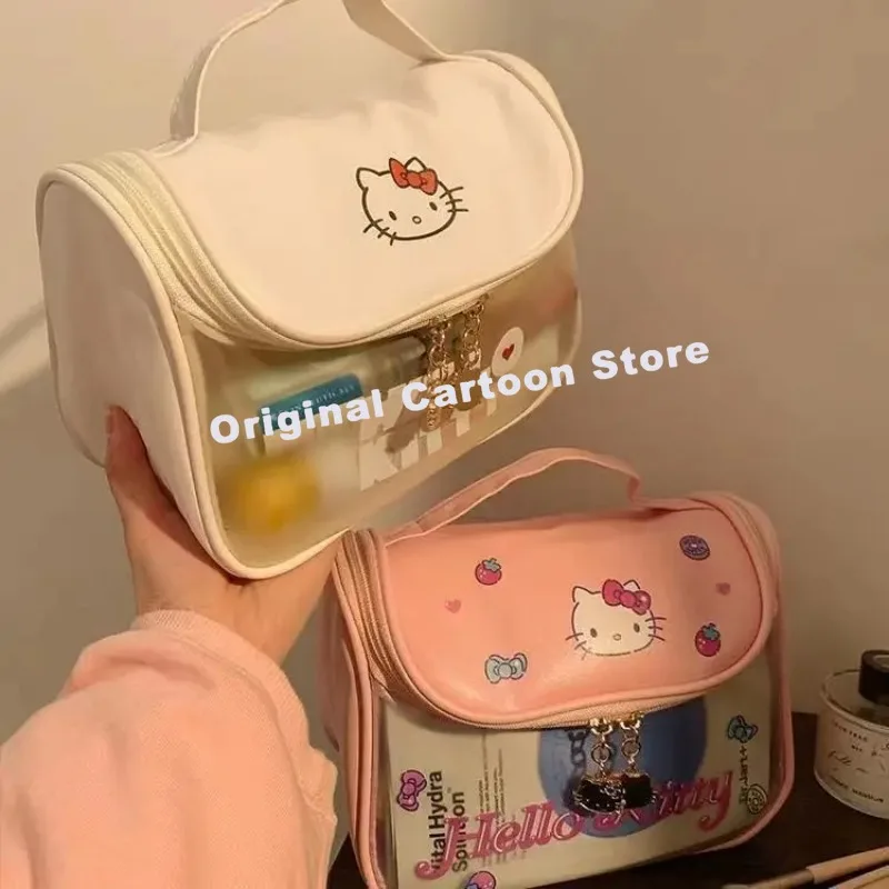 Portable High Capacity Travel Skin Care Products Storage Bag Girls Gifts Hello Kitty Sanrio Kuromi Cute KT Cat Cosmetic Bag