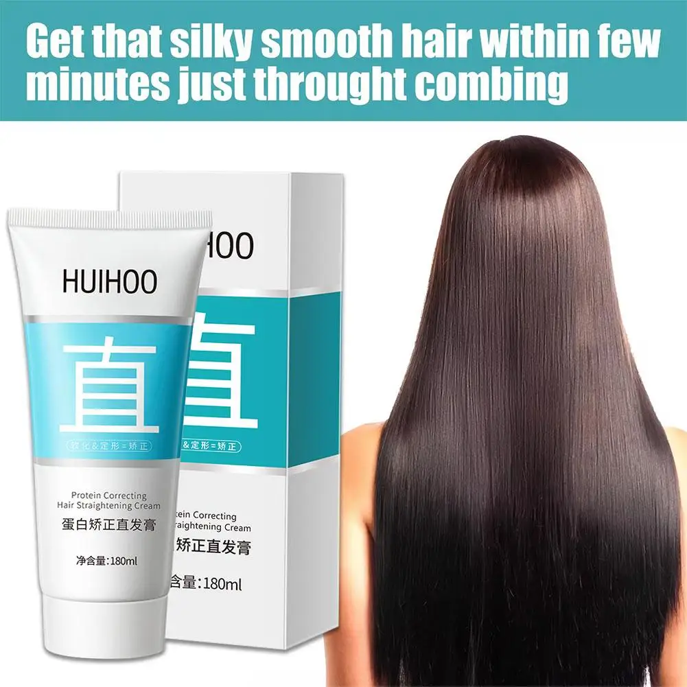 

Keratin Hair Straightening Cream Professional Damaged Smoothing Treatment Care Hair Protein Correction Faster Cream180ml J5K6