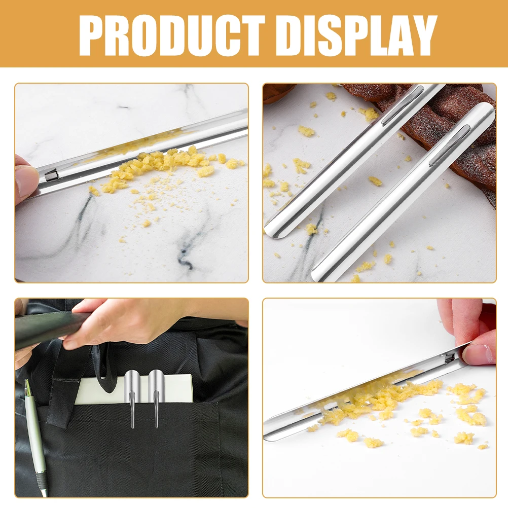

2 Pcs Stainless Steel Crumb Scraper Bread Crumb Cleaner Counter Cleaning Tool Restaurant Home Silver