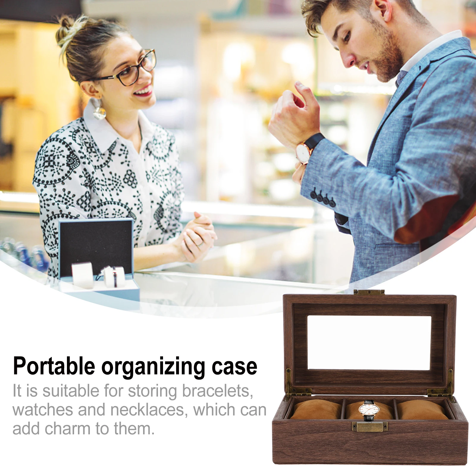 

Storage Display Case Premium Packing Box Dustproof Jewelry Organizer Watch Case For Men Box For Watch Women