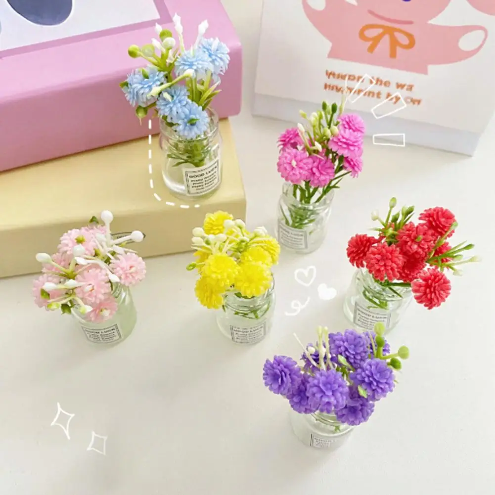 Flower Vase Refrigerator Magnet Mini Vase Fridge Magnet Mini Flower Vase Fridge Magnet 3d Miniature Plant Decoration Fake Flower
