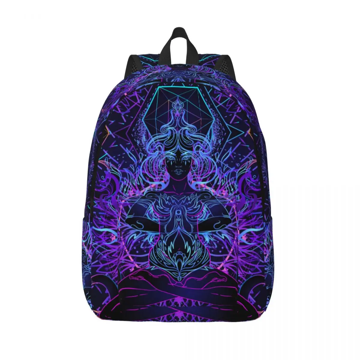 

India Mandala Zen Buddha Backpack Middle High College School Student Mandala Psychedelic Bookbag Teens Canvas Daypack Travel