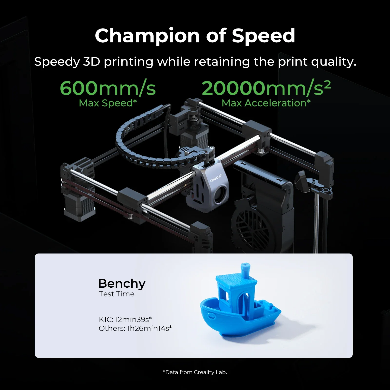 Creality K1C 3D Printer 600mm/s Max Printing Speed with AI Camera Hands-free Auto Leveling Clog-free Extruder Kit 3D Printer