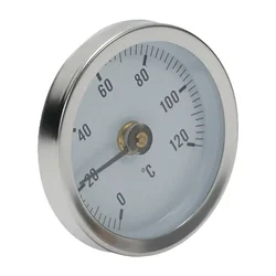 Thermometer 0-120°C Hot Water Pipe Stainless Steel Clamp-On Tube Thermometer Chimney Pipe Oven Barbecue Dial Temperature Gauge