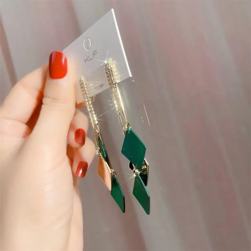 1/3/5PAIRS Beautiful Earrings Wild Health & Beauty Portable Long Earring Decorate Small Tassel Simple Geometry Cube