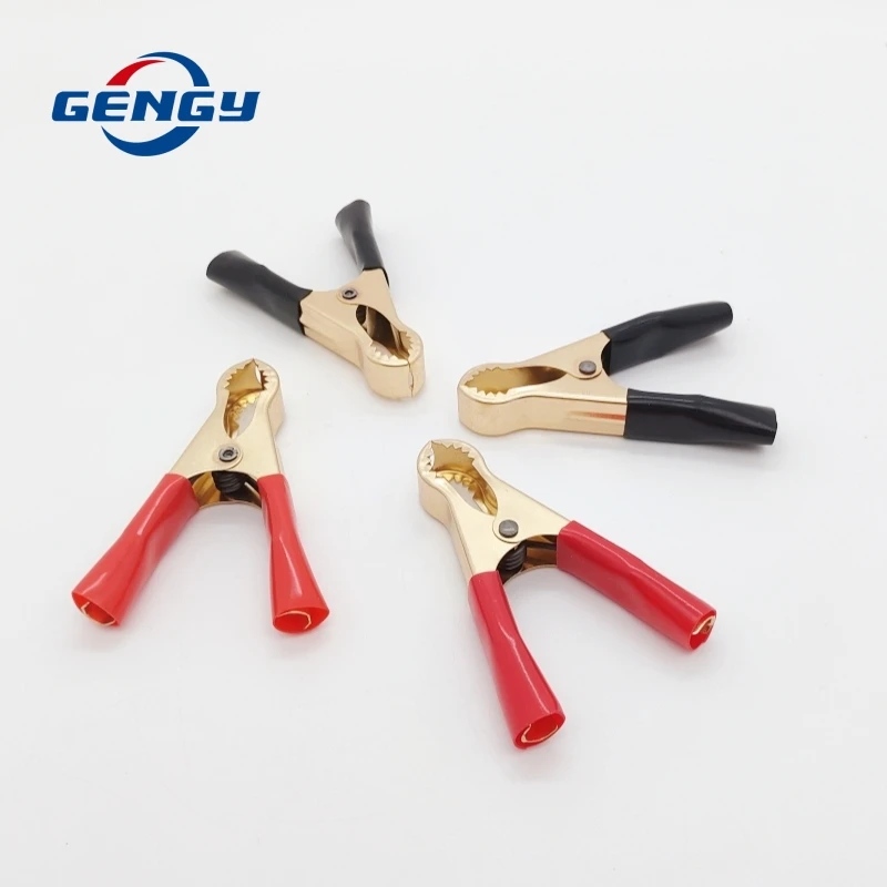 2 Pcs 50A Red Black 80mm Pure Copper Crocodile Clip Car Caravan Van Battery Test Lead Clips Alligator Clips Connector Plug Power