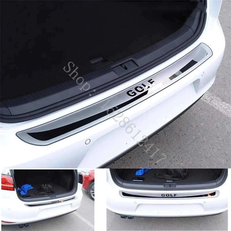 For VW Volkswagen Golf 6/7/7.5 2010 2011~2020 Car Rear Door Bumper Protector sill plate Trunk Guard Plate Cover Car Rear Styling