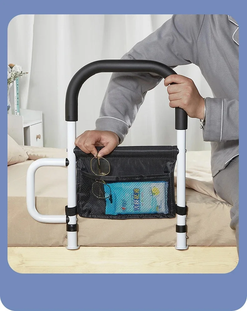 قضبان سرير معدنية حديثة وبسيطة للنساء الحوامل كبار والمستشفيات سميكة خالية من اللكمات المحمولة توسيع السرير الدرابزين #3