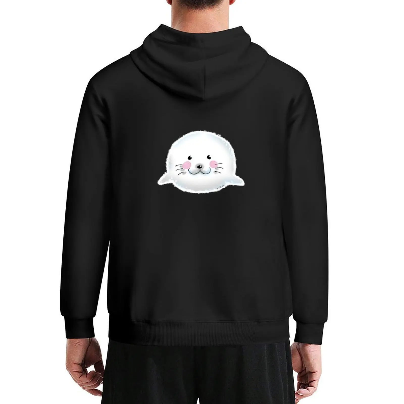 

Cute baby seal animal cartoon Hoodie korean clothes men clothes mens clothing men's clothes pullover hoodies