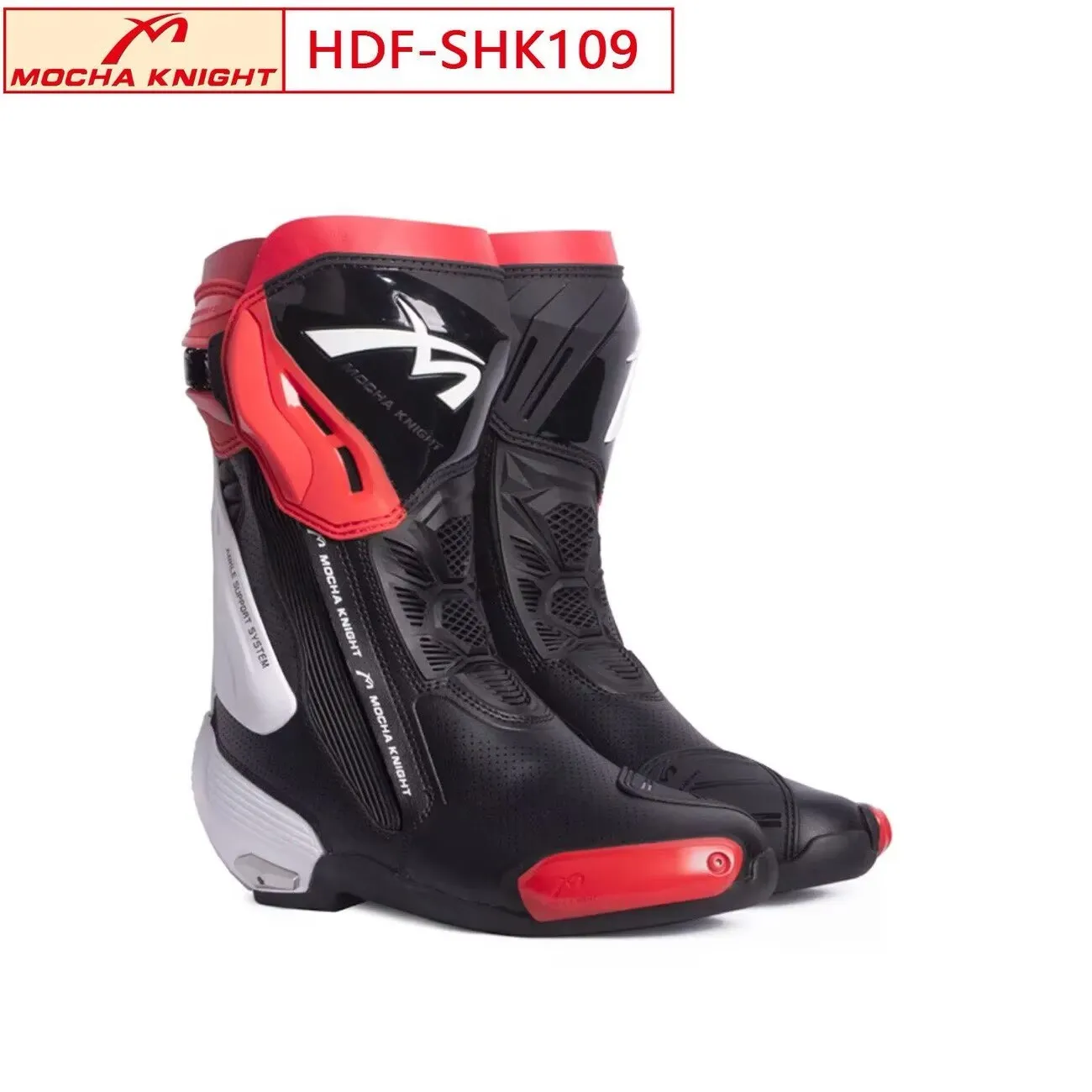 MOCHA SH109 Motocross Boots Perforated Summer Breathable BOTAS Motorcycle Knight Professional Track Riding Shoes CE Certified
