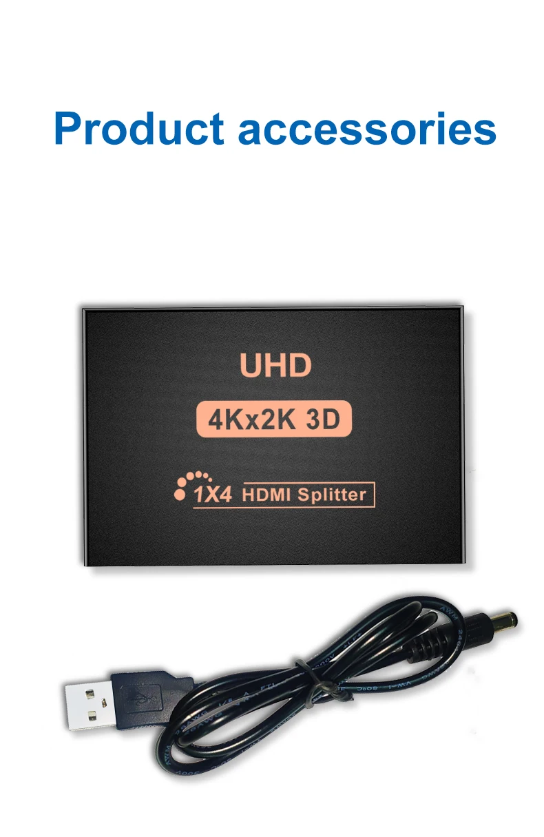 1 x 4 HDMI-compatible Splitter Converter 1 In 4 Out HD 1.4 Splitter Amplifier HDCP 4K 1080P Dual Display for HDTV DVD PS3 Xbox