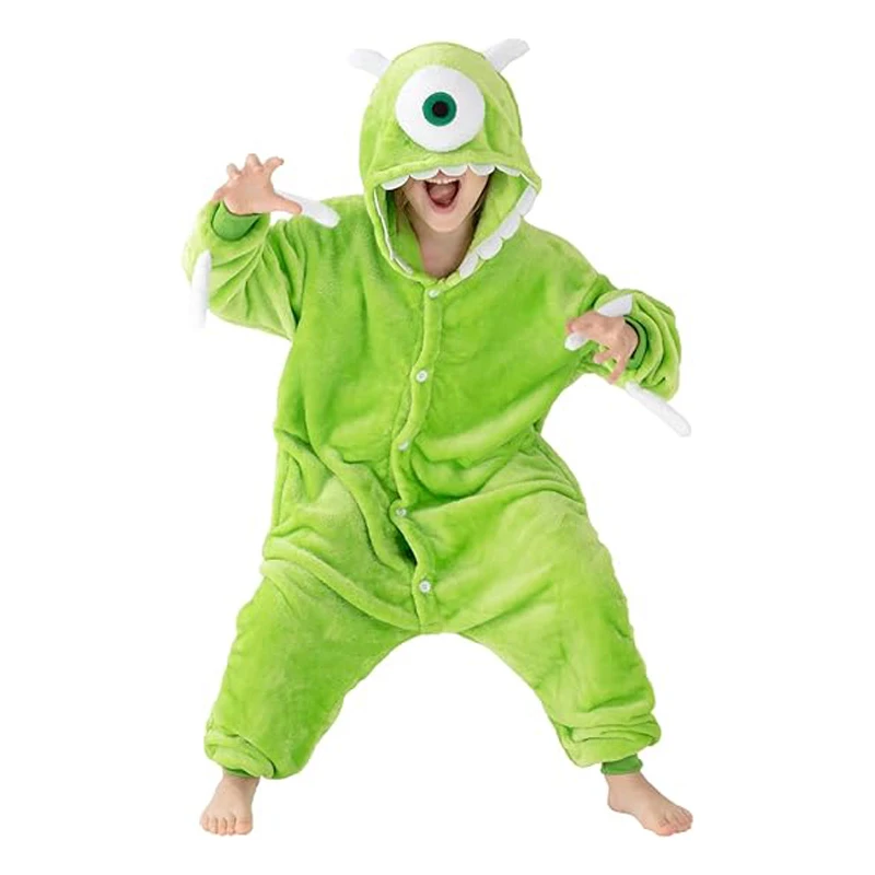 Crianças kigurumi monstro onesies para crianças pijamas dos desenhos animados mike cosplay traje halloween roupas de natal meninos meninas homewear