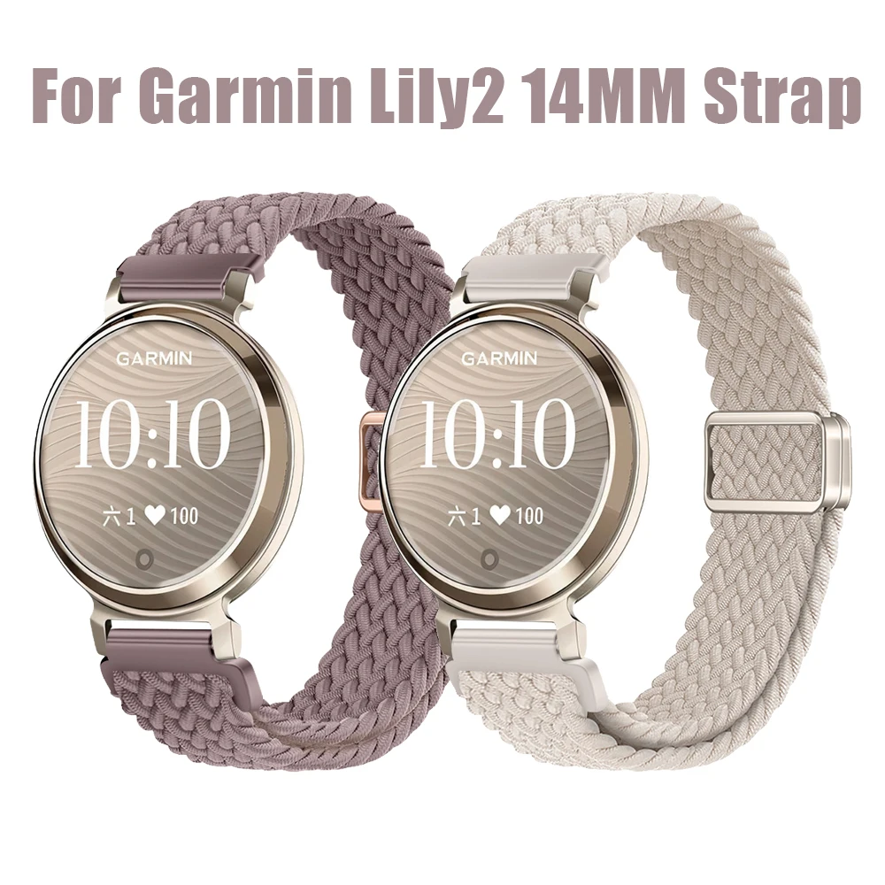 

Нейлоновый ремешок 14 мм для Garmin Lily2, магнитный сменный ремешок для Garmin Lily2, дышащий браслет 14 мм