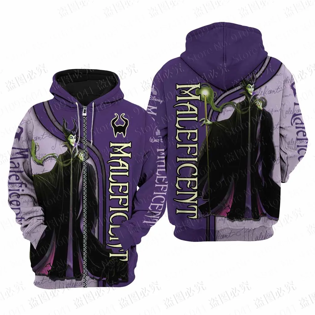 Maleficent Disney classic men women 3D Disney Print High quality Fleece Zipper/ Hoodies parent-child clothing Pullover Tops