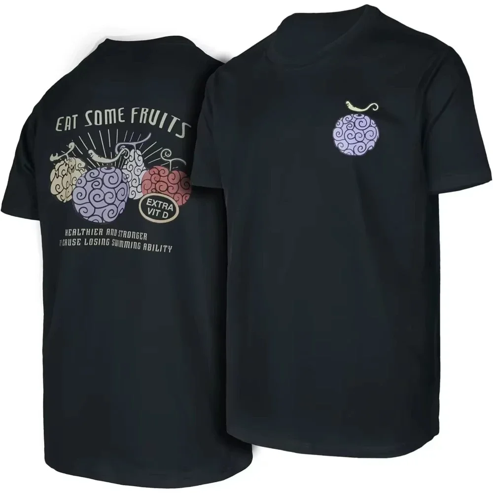 

One Piece Anime Devil Fruit Cotton T-shirt Unisex Quality Comfortable Y2K Summer Japanese Style Casual Tee for Men And Women