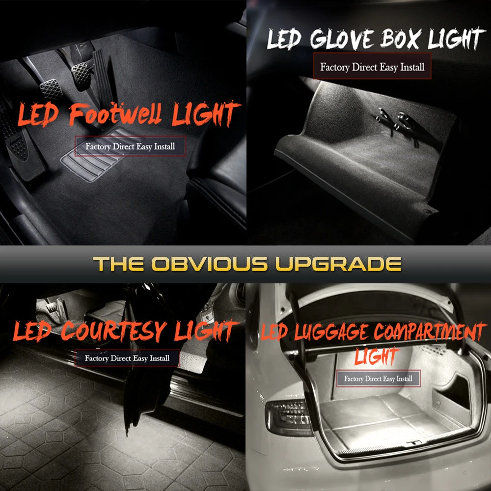 2Pcs LED Footwell Light Luggage Compartment Glove Box Lamps For Seat Ibiza Leon Toledo Altea Alhambra Cordoba Mii Exeo