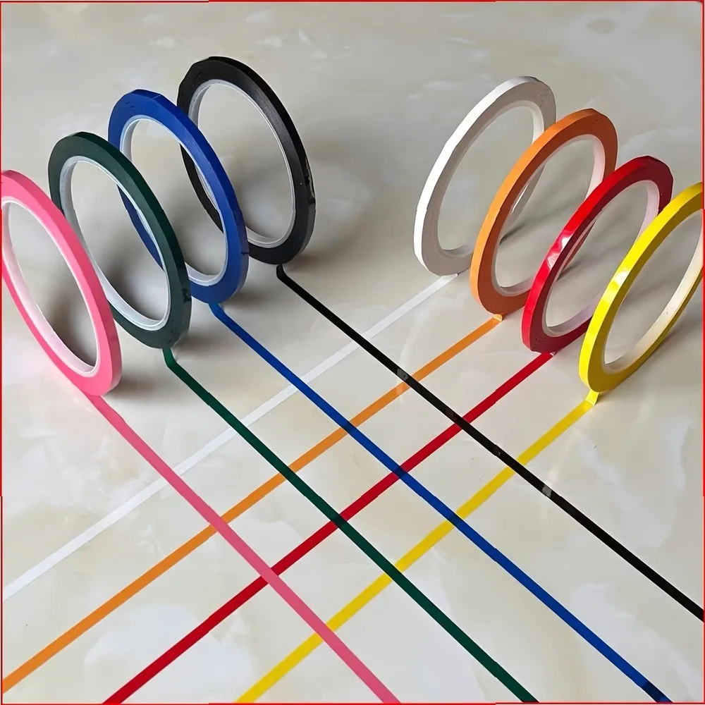 5 Rolls PET Positioning Tape Red Yellow Blue Green Black Insulation Floor Marking Waterproof Anti-Slip Line Tape Violin Position