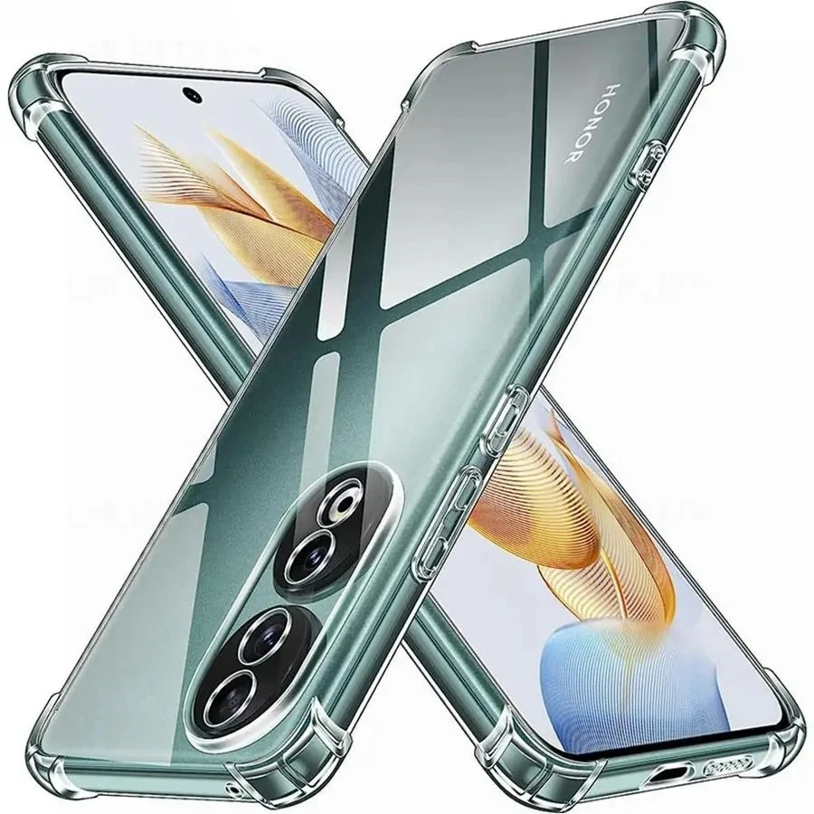 Four Corners TPU 透明ケース Honor 400 Smart 5G 500 PRO 600 Lite 5G X7D用 保護カバー 耐衝撃バンパー Coque Fundas
