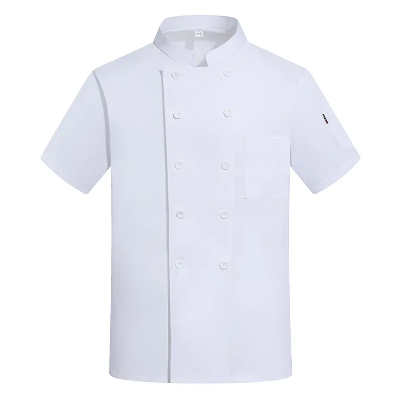 أكمام قصيرة وزرة الشيف ، تنفس ، رقيقة ، زي المطبخ الخلفي ، مطعم وعاء ساخن ، الوجبات السريعة ، الفندق ، الطعام ، الصيف