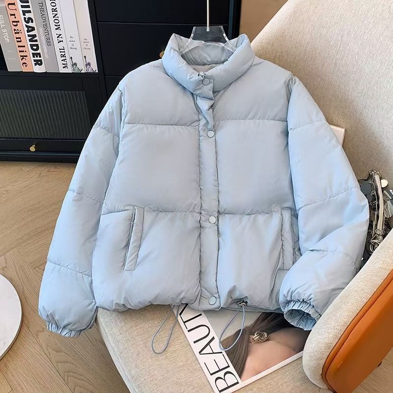  Winter New Sle Korean Version down Cotton Jaet Women ort Loose Thiened Stand Collar Small Size Faionable Bread 