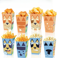24Pcs Bluey Family Bluey Party Snacks Candy Chicken Rice Popcorn Box Food Carton Packaging Box 12pcs Cute Bingo Gift Box