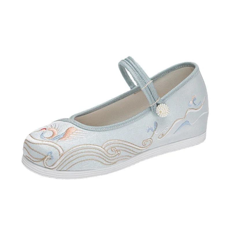 Chinese Women Hanfu Shoes Ancient Traditional Dance Performance Wedding Ankle Casual Canvas Vintage Embroidered Cloth Hanfu Gift