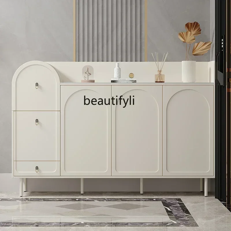 

LXFrench-style home shoe cabinet, stool integrated small apartment door household large-capacity entrance cabinetSSS