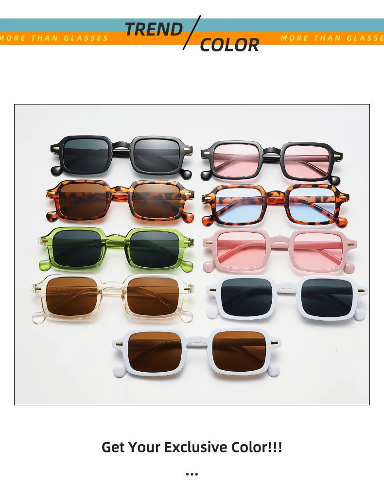 Luxus Rechteck Sonnenbrille Frauen Vintage Marke Designer Quadratische Gläser Shades Anti-glare UV400 – Detail 2