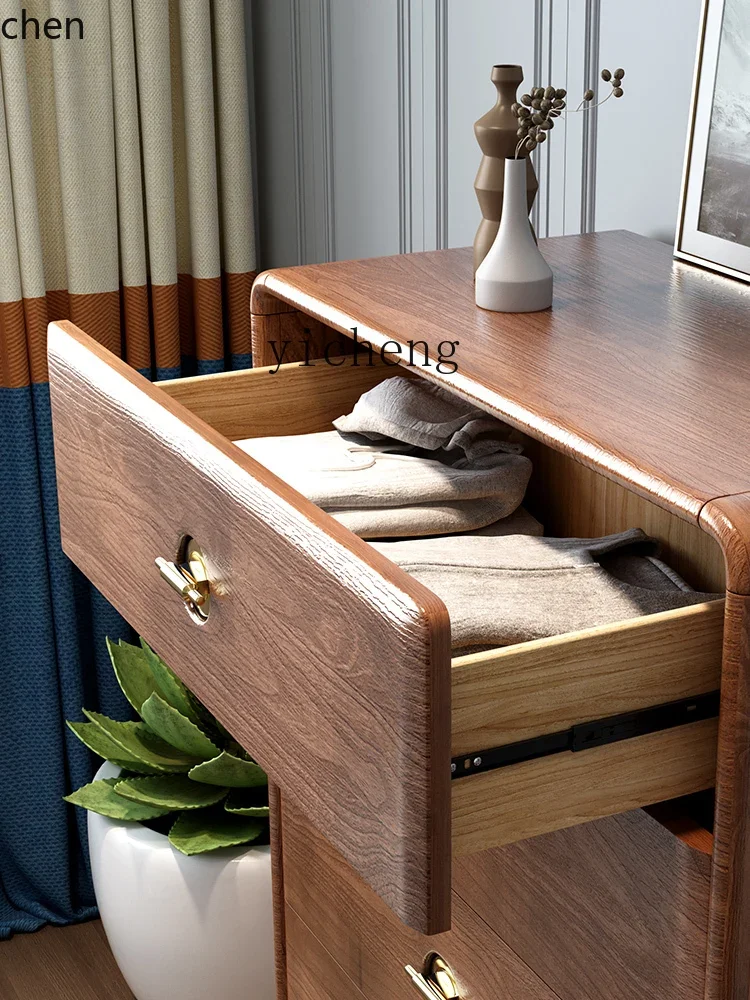 HT  Solid Wood Chest of Drawers Chest of Drawer Four Or Five Six-Bucket Cabinet Storage Cabinet Living Room Storage Cabinet