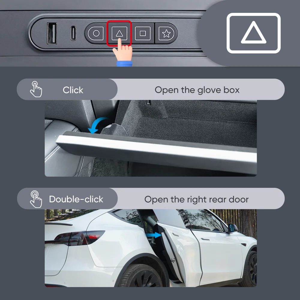 Expansion Dock for Tesla Model 3 Y Car Center Control Armrest Box Smart Expandable Station Physical Buttons USB Type C Ports