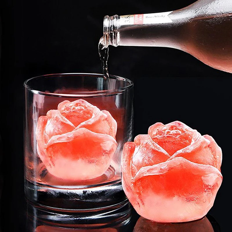 9 Grid Rose Shape Ice Cube Molds Food Grade Silicone Ice Box Ice Cream Maker Molds Home Frozen Ice Cream Rose Kitchen Tools