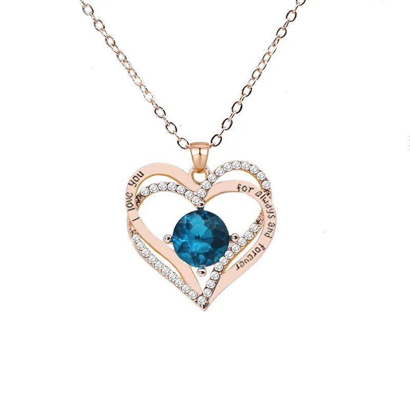 Pingente Para Mulheres Cor Prata Jóias Casamento Aniversário Festa Nupcial Cadeia Meninas Gargantilha Zircon Heart Shaped Colar