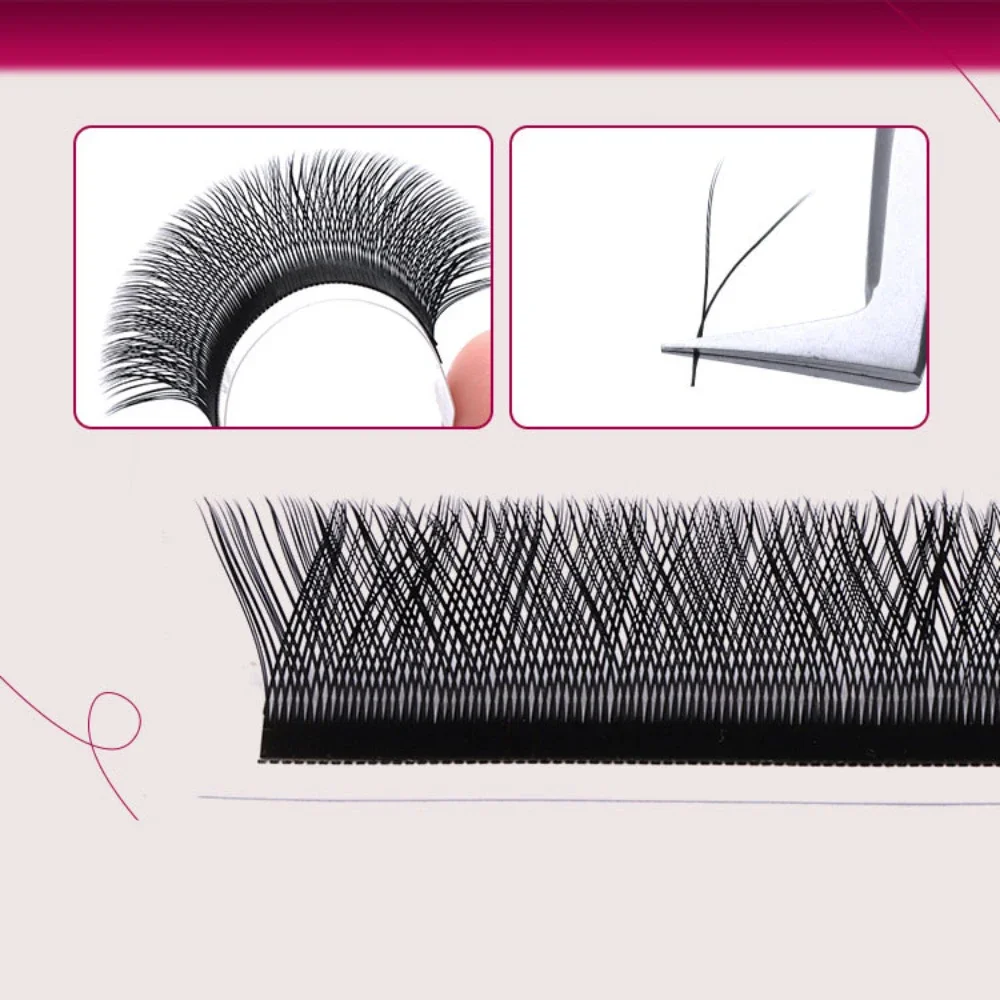 

YY Shape Fans False Eyelash Whole Strip D Curled 8-15mm Natural Slender Thick Soft Individual Cluster Lashes DIY Extension