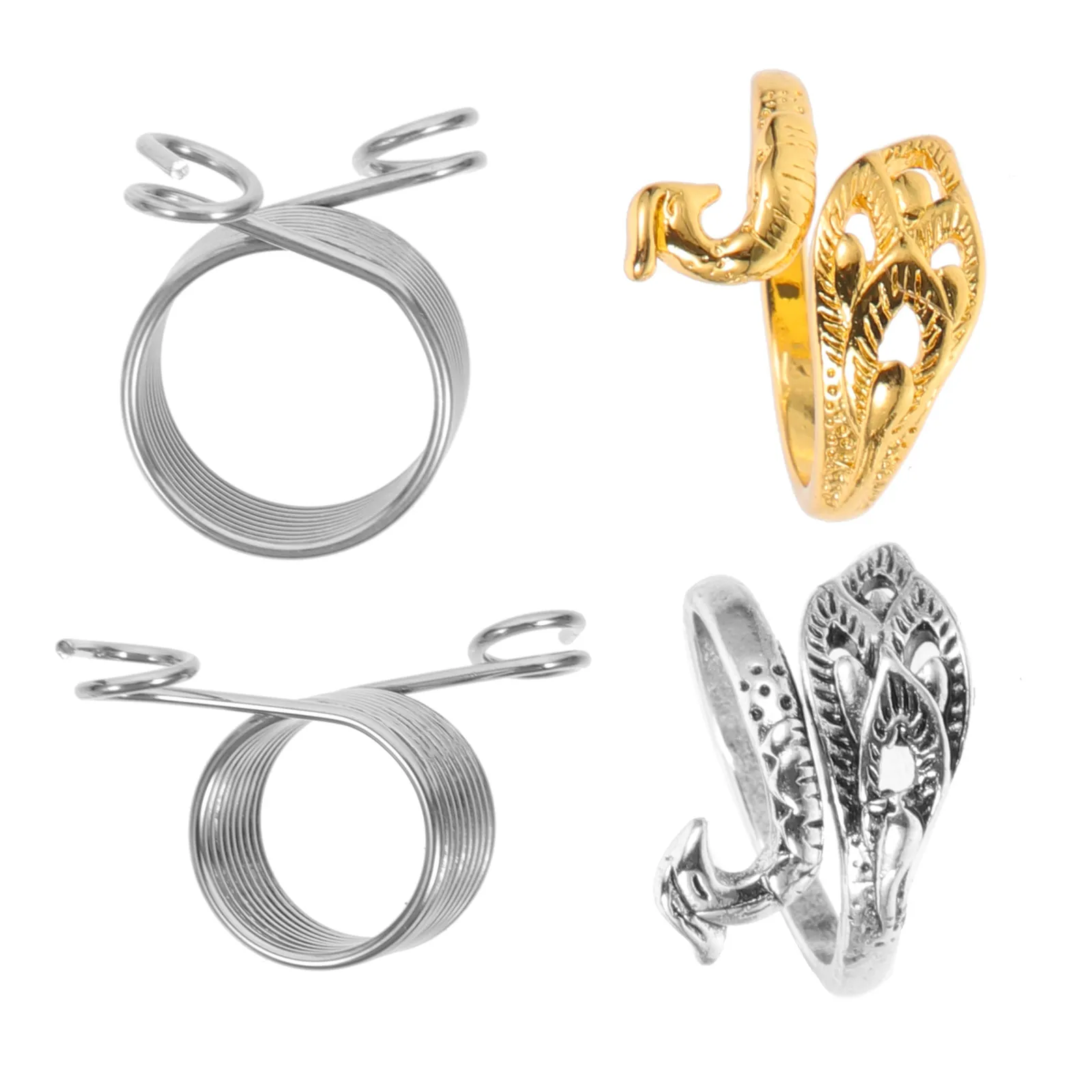 

4Pcs Crochet Yarn Guide Rings Knitting Finger Tension Ring Open Split Ring Markers for Faster Crocheting Tools Accessories