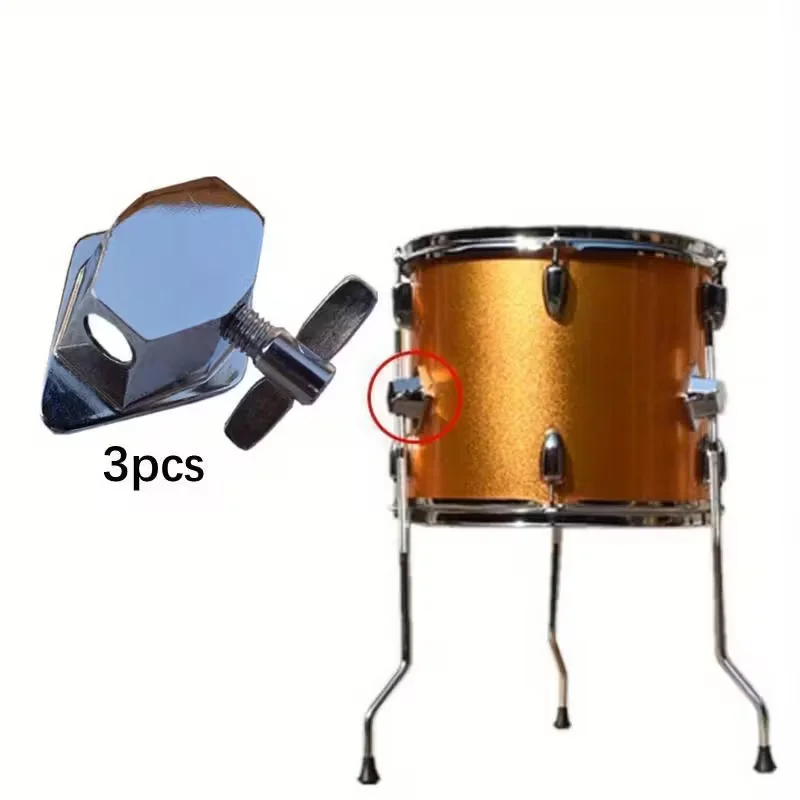 Image of 3-teilige Bodentrommel-Beinhalterung mit Schrauben, Bodentrommel-Ständerhalter für Tom-Drum-Set-Teile Musikinstrument