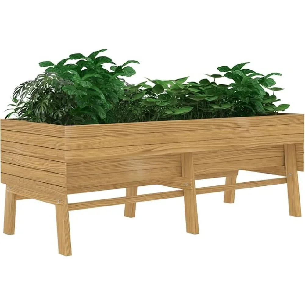 

6x3x2FT Raised Garden Bed with Legs, Large Outdoor Elevated Wood Planted Box with Liner for Vegetable, Flower, Backyard, Patio,