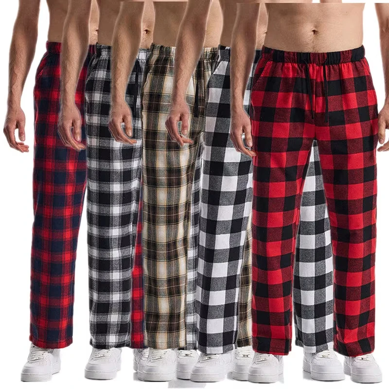 

2026 New Men's and Women's Universal 3D Black and Red Checkered Fashionable Men's Daily Casual Loose Pants