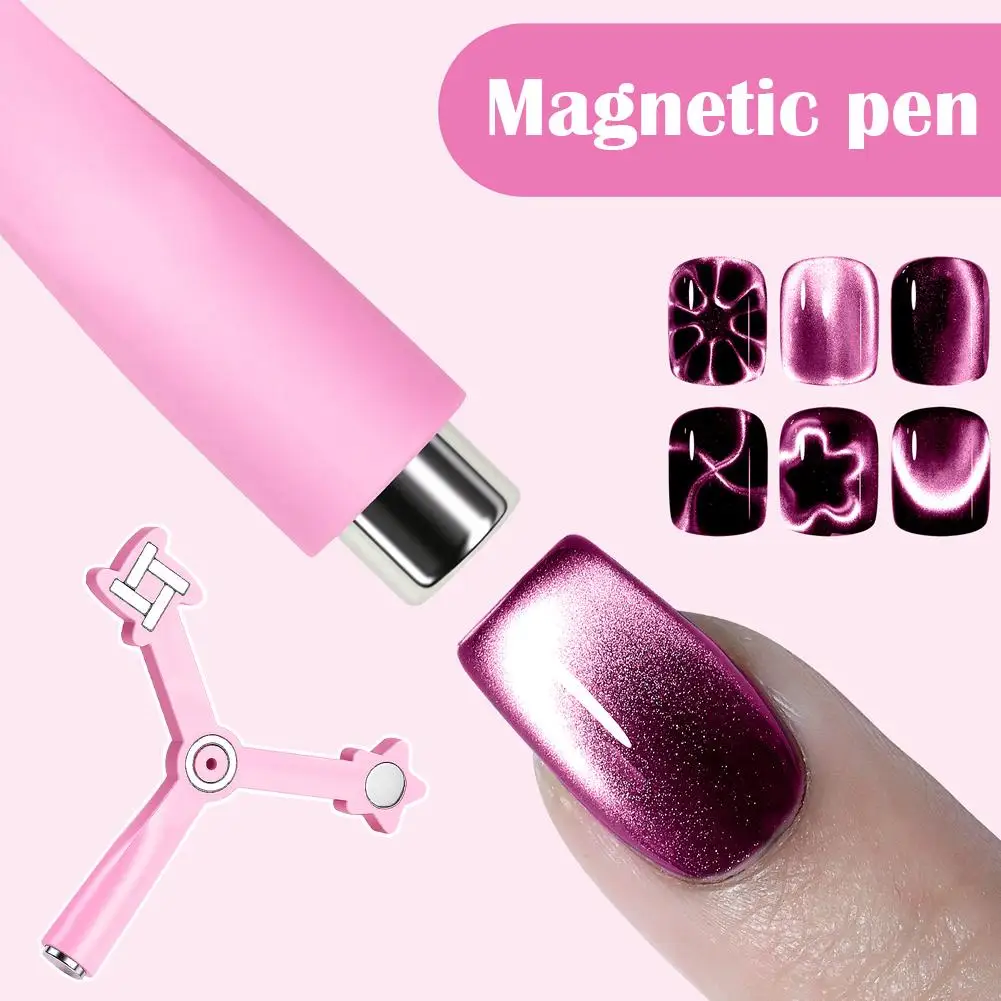 4 In 1 Cat Eye Nail Magnet Stick Tool Nail Polish Gel Fancy Multi-functional Manicure Magnetic Pen Salon DIY