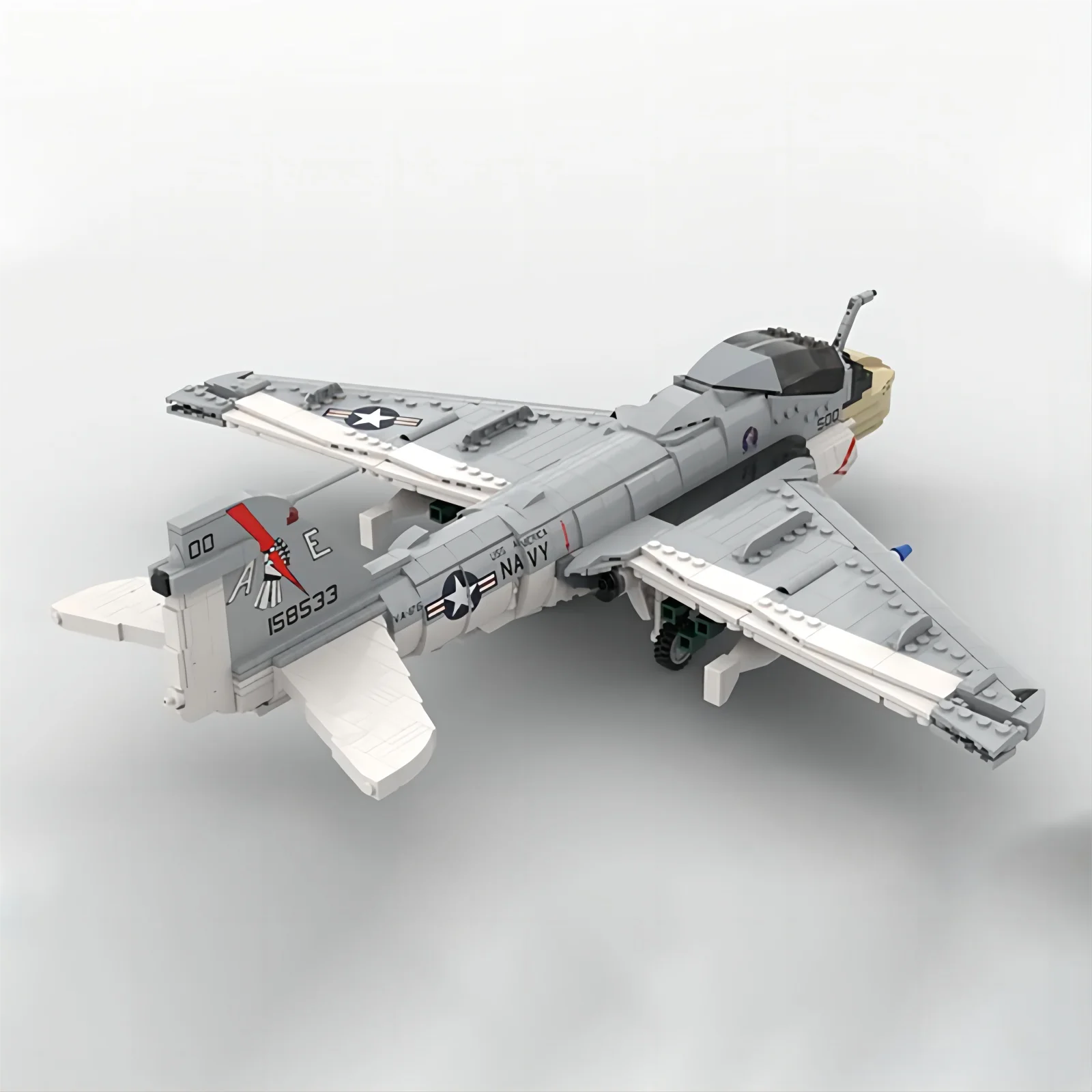 1568PCS Moc Building Block Military Model 1:35 A-6E Intruder Fighter Gift Christmas Toy DIY Set Assembly