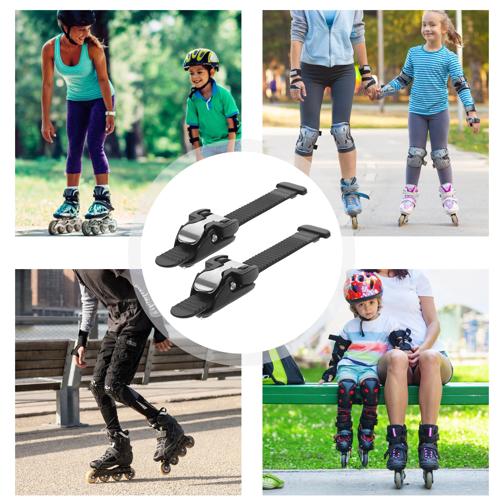 

Attachment Ice Skate Buckle Roller Strap Replacement Supplies Black Pvc Inline Buckles and Straps