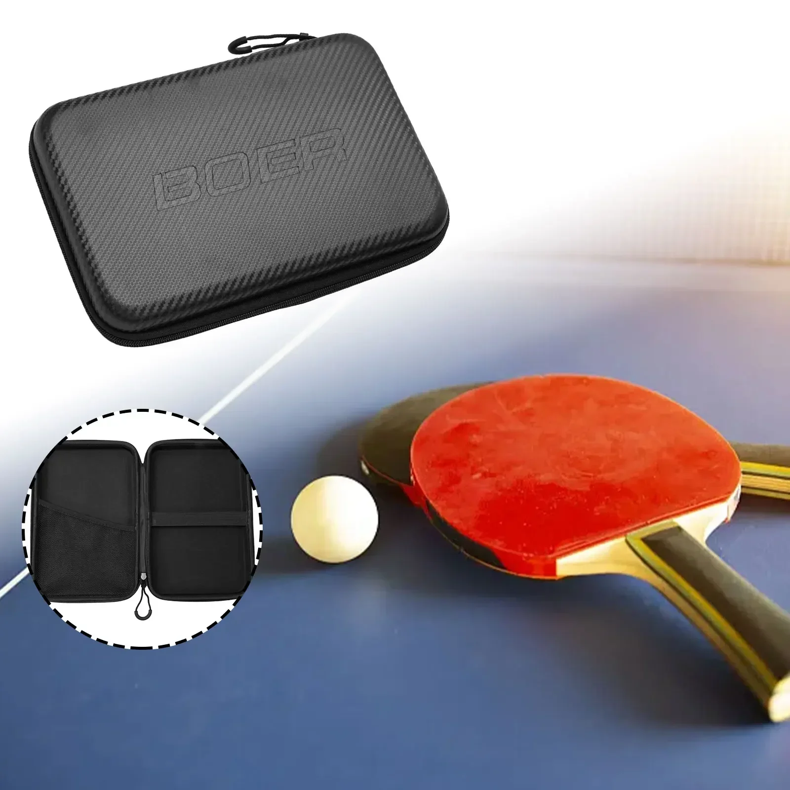 

Table Tennis Bat Cover Paddle EVA Bag Waterproof Beautiful Shock Resistant Drop Resistant For Ping Pong Cases Zip Pocket Package