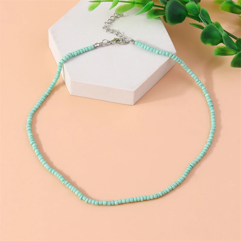 Mode bunte einfache handgemachte Perlen Halskette für Frauen Mädchen Party Festival Schmuck Geschenke – Detail 6