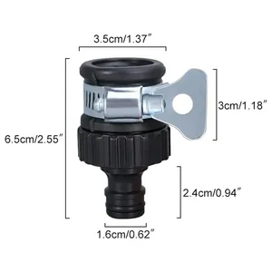 2PCS耐久性普遍的な水蛇口アダプタープラスチックホースフィッティングクイックコネクトフィッティング炭水化物庭の灌漑用タップ 5つの最高の販売水パイプアクセサリー-3